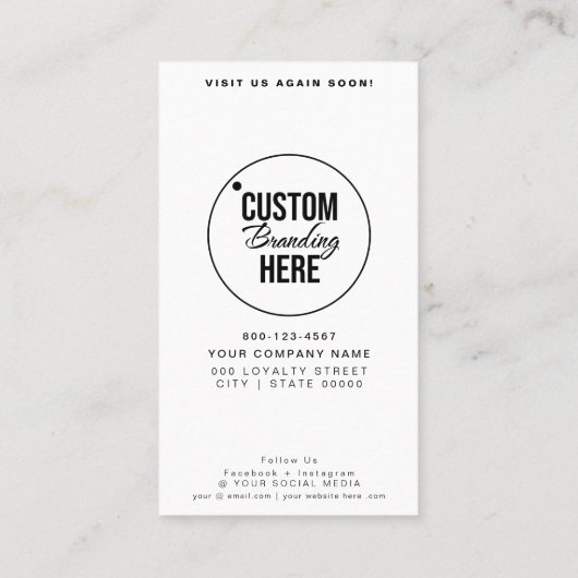 Moderne Logo Loyalty Reward Kaarten voor de klant (Achterkant)