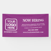 Moderne Logo Magenta nu huren Spandoek (Horizontaal)