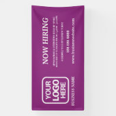 Moderne Logo Magenta nu huren Spandoek (Verticaal)