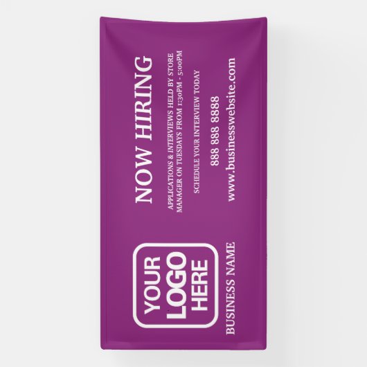 Moderne Logo Magenta nu huren Spandoek (Verticaal)