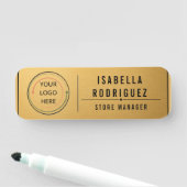 Moderne Logo Manager met Geborsteld Goud Naamplaatje (In situ)