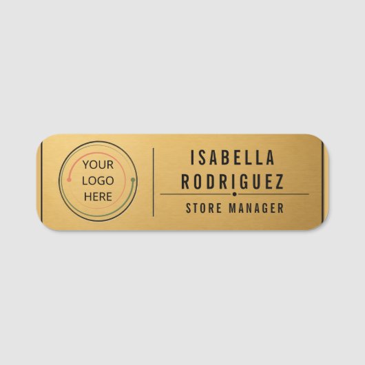 Moderne Logo Manager met Geborsteld Goud Naamplaatje (Voorkant)