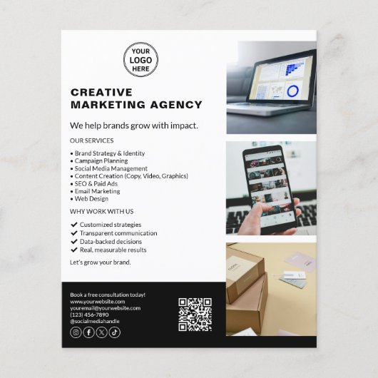 Moderne Logo Marketing Creatief Ondernemen Flyer (Voorkant)
