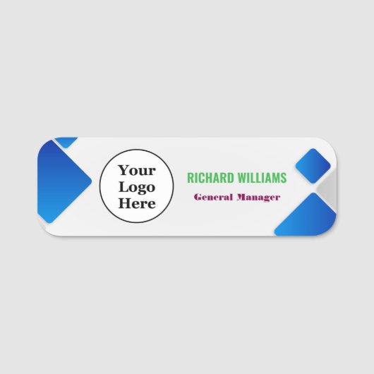Moderne Logo-medewerker magnetische of veiligheids Naamplaatje (Voorkant)