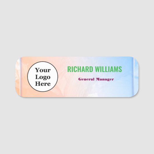 Moderne Logo-medewerker magnetische of veiligheids Naamplaatje (Voorkant)