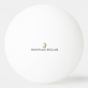 Moderne logo met eigen naam in blush roze minimali pingpongbal