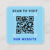 Moderne Logo met QR-code | Custom Blue Black Vierkante Visitekaartje (Achterkant)