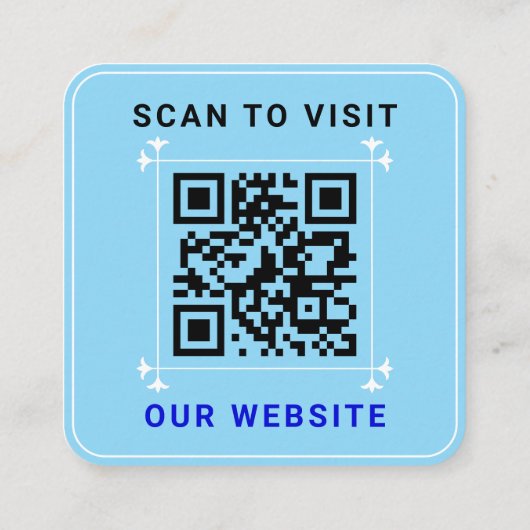 Moderne Logo met QR-code | Custom Blue Black Vierkante Visitekaartje (Achterkant)
