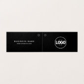 Moderne Logo met twee fold Black Clothing Label Kaart (Buitenkant ongevouwen)