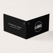 Moderne Logo met twee fold Black Clothing Label Kaart (Buitenkant)