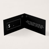 Moderne Logo met twee fold Black Clothing Label Kaart (Binnen)