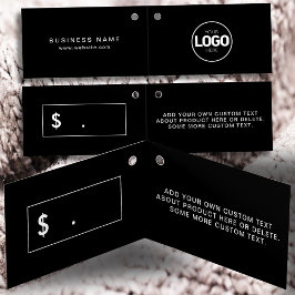 Moderne Logo met twee fold Black Clothing Label Kaart