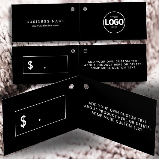 Moderne Logo met twee fold Black Clothing Label Kaart