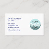 Moderne logo minimalist midnight blauw wit visitekaartje (Achterkant)