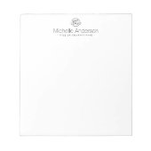 Moderne logo minimalistisch wit op maat notitieblok (Voorkant)