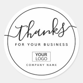 Moderne logo minimalistische bedrijfsdank ronde sticker