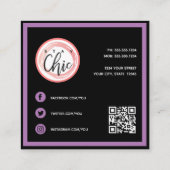 Moderne Logo Mode geometrisch UW KLEUREN Vierkante Visitekaartje (Achterkant)