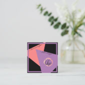 Moderne Logo Mode geometrisch UW KLEUREN Vierkante Visitekaartje (Staand voorkant)