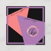 Moderne Logo Mode geometrisch UW KLEUREN Vierkante Visitekaartje (Voorkant)