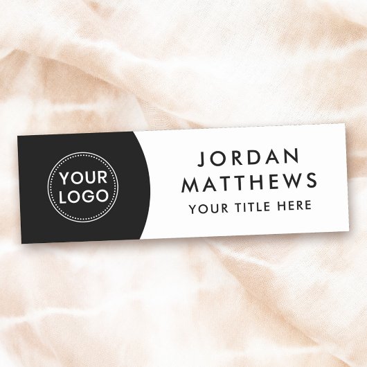 Moderne logo, naam en titel zwarte en witte naam naamplaatje