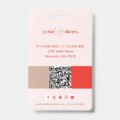 Moderne Logo Nagel Schoonheidssalon Foto Raster Co Badge (Achterkant)