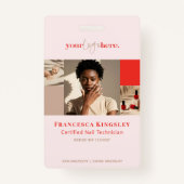 Moderne Logo Nail Beauty Salon Fotogrid Collage Badge (Voorkant)