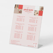 Moderne Logo Nail Beauty Salon Servicelijst Reclamebord Met Voetstuk (Voorkant)