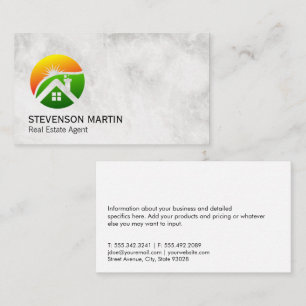 Moderne Logo onroerend goed   Achtergrond marmer Visitekaartje
