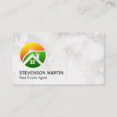 Moderne Logo onroerend goed | Achtergrond marmer Visitekaartje (Voorkant)