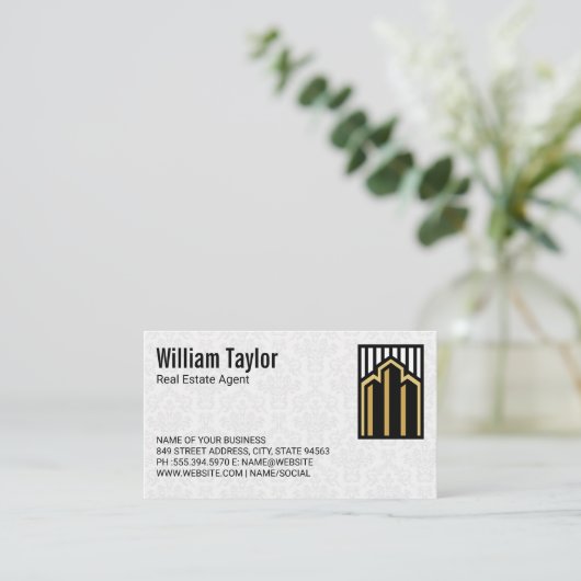 Moderne Logo onroerend goed | Gebouwen Visitekaartje (Staand voorkant)