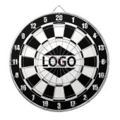 Moderne Logo op Zwart & Wit Dartbord (Voorkant)