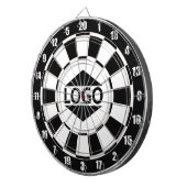 Moderne Logo op Zwart & Wit Dartbord (Voorkant Rechts)