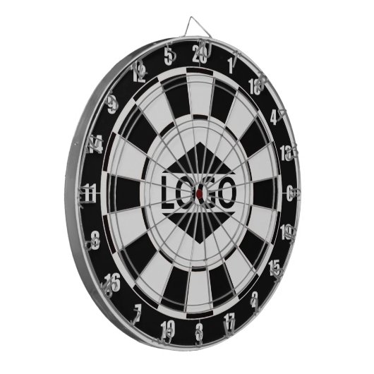 Moderne Logo op Zwart & Wit Dartbord (Voorkant Links)