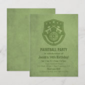 Moderne Logo Paintball Verjaardagsfeestuitnodiging Kaart (Voorkant / Achterkant)