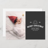 Moderne Logo Pasgeboren Baby Kerstkaart Vakantieka (Voorkant / Achterkant)