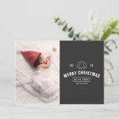 Moderne Logo Pasgeboren Baby Kerstkaart Vakantieka (Staand voorkant)