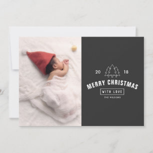 Moderne Logo Pasgeboren Baby Kerstkaart Vakantieka
