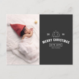 Moderne Logo Pasgeboren Baby Kerstmis Feestdagenkaart