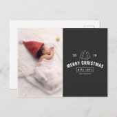 Moderne Logo Pasgeboren Baby Kerstmis Feestdagenkaart (Voorkant / Achterkant)