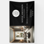 Moderne Logo Photo Black Professionele Bedrijf Spandoek (Verticaal)