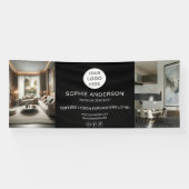 Moderne Logo Photo Black Professionele Bedrijf Spandoek (Horizontaal)