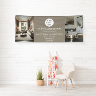 Moderne Logo Photo Taupe Professioneel Bedrijf Spandoek