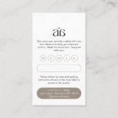 Moderne Logo Prijs Hang Label Kaart (Achterkant)