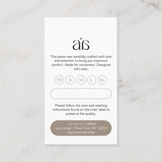 Moderne Logo Prijs Hang Label Kaart (Achterkant)