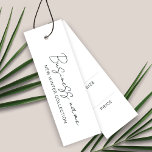 Moderne Logo productprijs Label Kaart ophangen<br><div class="desc">Moderne zwarte en witte vormgeving voor je labels. U kunt dit ontwerp aanpassen aan uw behoeften. *Deze labels hebben geen gaten. De gaten worden gesimuleerd in het kunstwerk.</div>