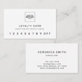 Moderne Logo Professional White-logo Klantenkaartje (Voorkant / Achterkant)