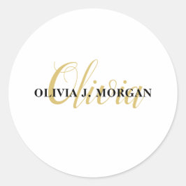 Moderne logo professionele scriptnaam ronde sticker