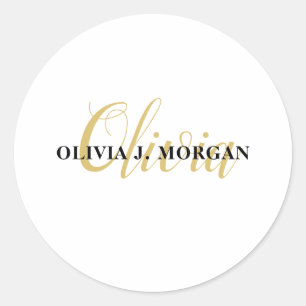 Moderne logo professionele scriptnaam ronde sticker