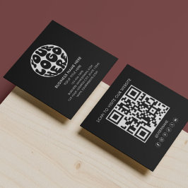 Moderne Logo QR-code Aangepast Logo Zwart & Wit Vierkante Visitekaartje