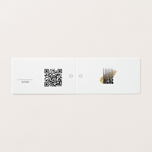 Moderne Logo QR Code Hang Prijs Label Kaart (Buitenkant ongevouwen)